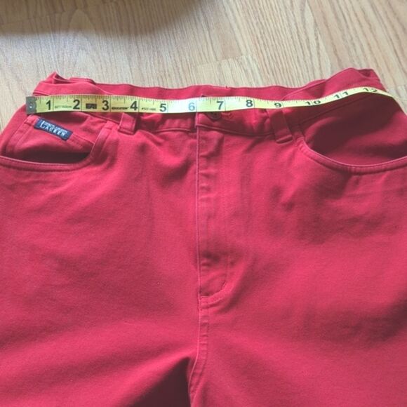 Ralph Lauren Vtg High Waisted Skinny Tapered Red Mom Jeans Size 6 Petite 24X27 - Picture 4 of 7